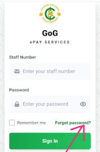 Forgotten password on epayslip