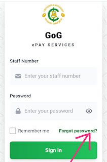 Forgotten password on epayslip